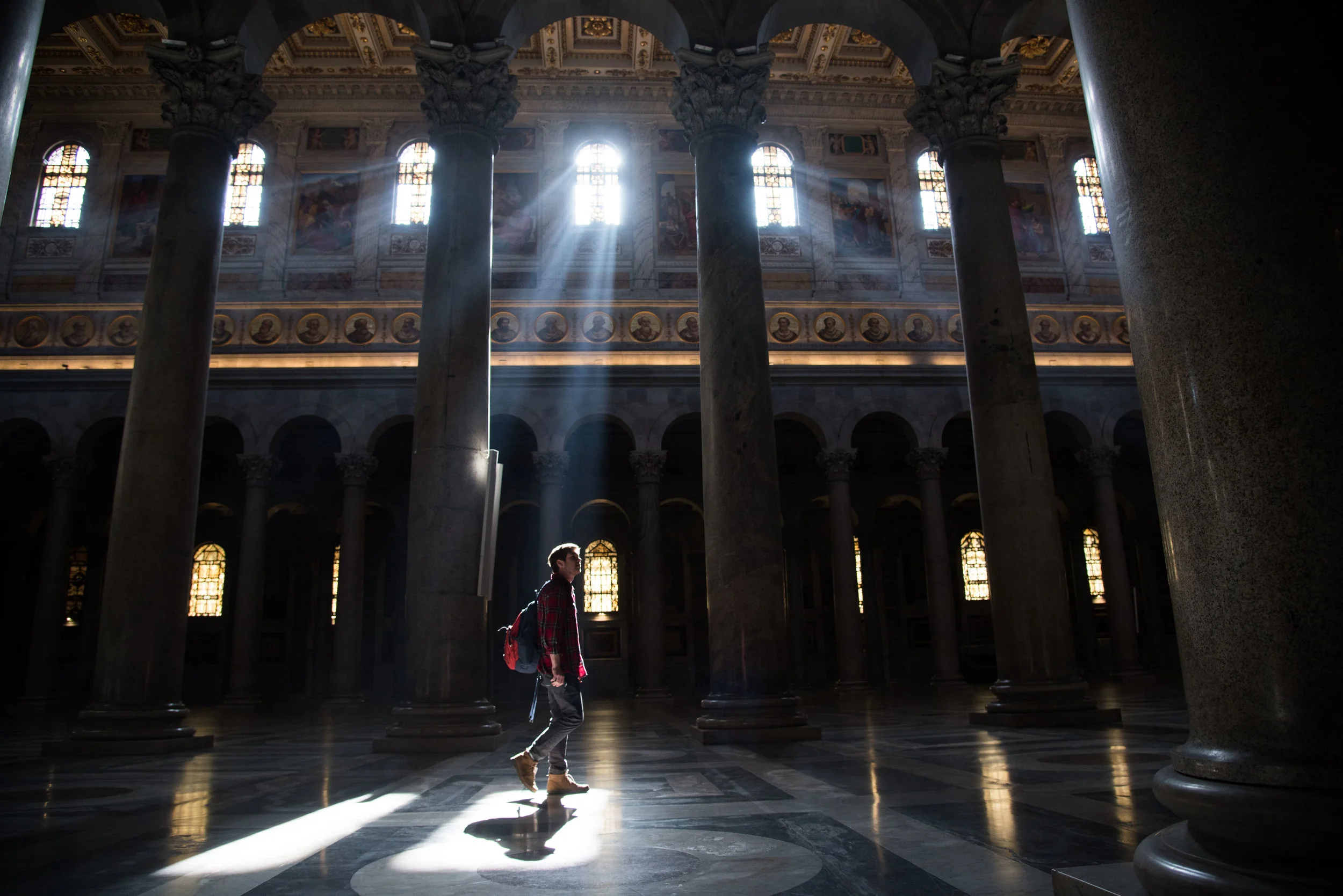 We had an unusual experience at the Basilica of St. Paul Outside the Wall this semester: we were the only people there! When you walk inside, you are overwhelmed and humbled with an intense sense of space due to the architecture of the church.