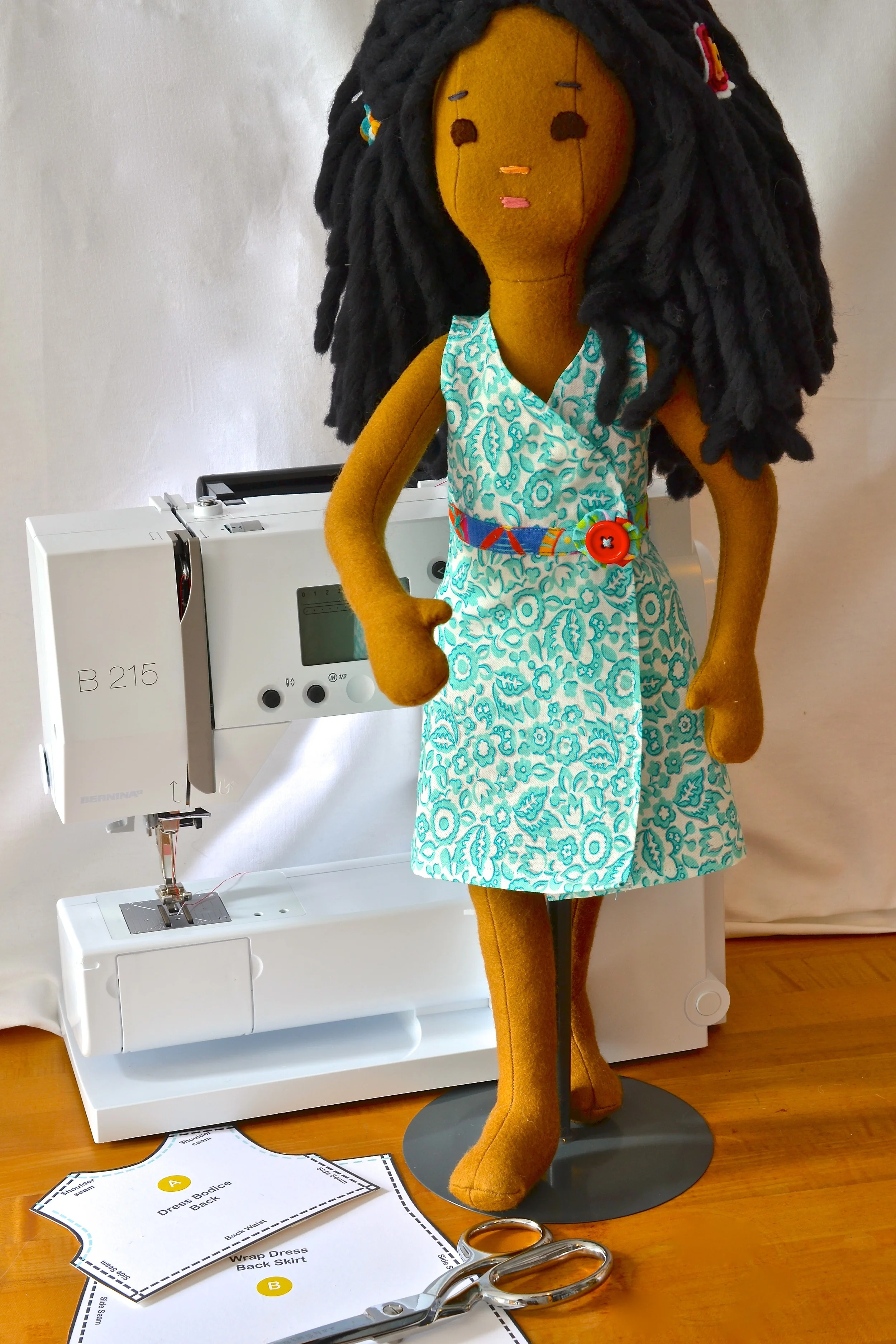 Phoebe models her wrap dress