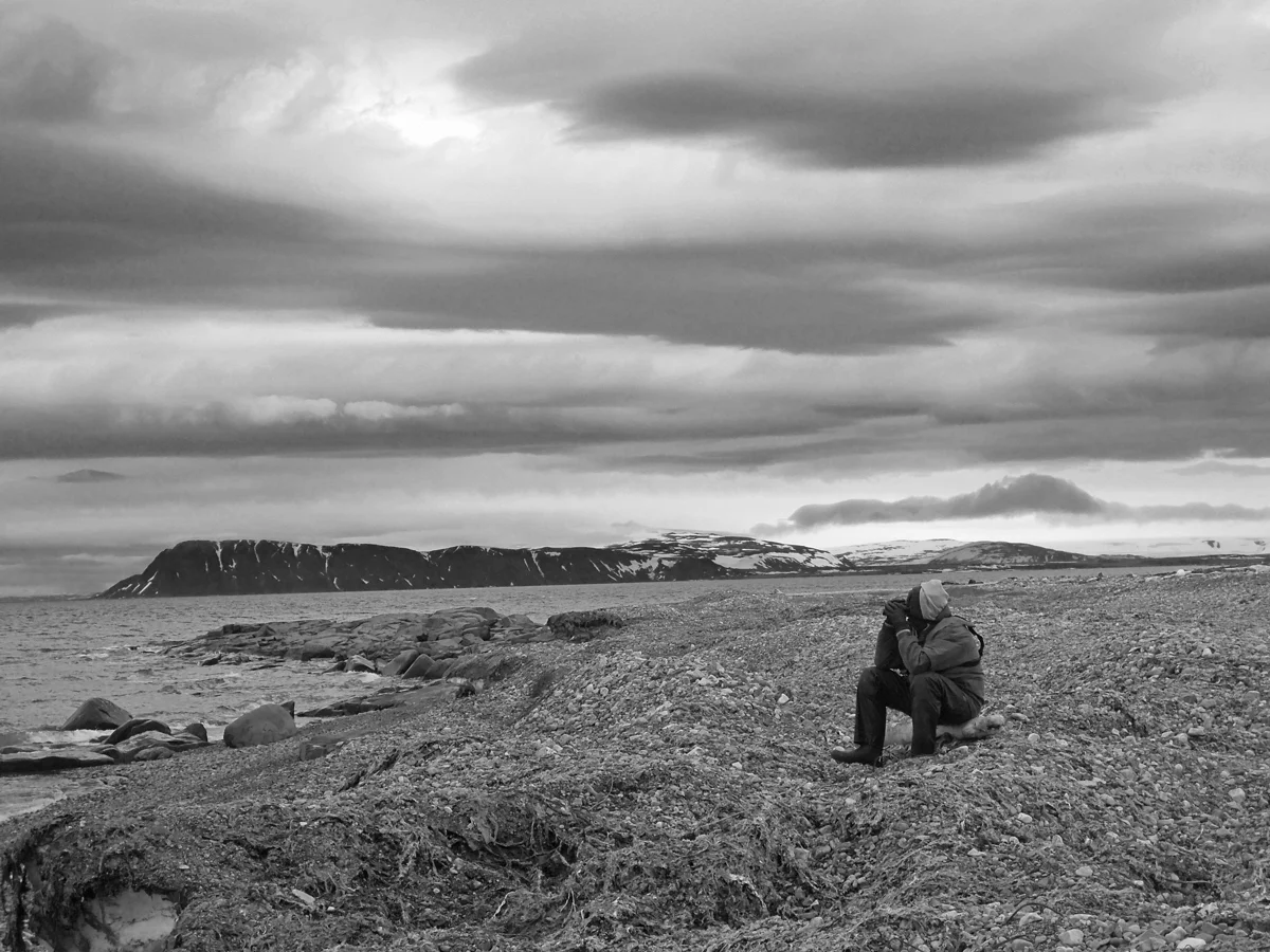 Håkan Pohlstrand birding on Lågøya, July 2012