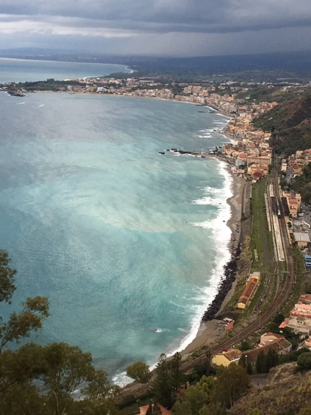 View from the top of Taormina.