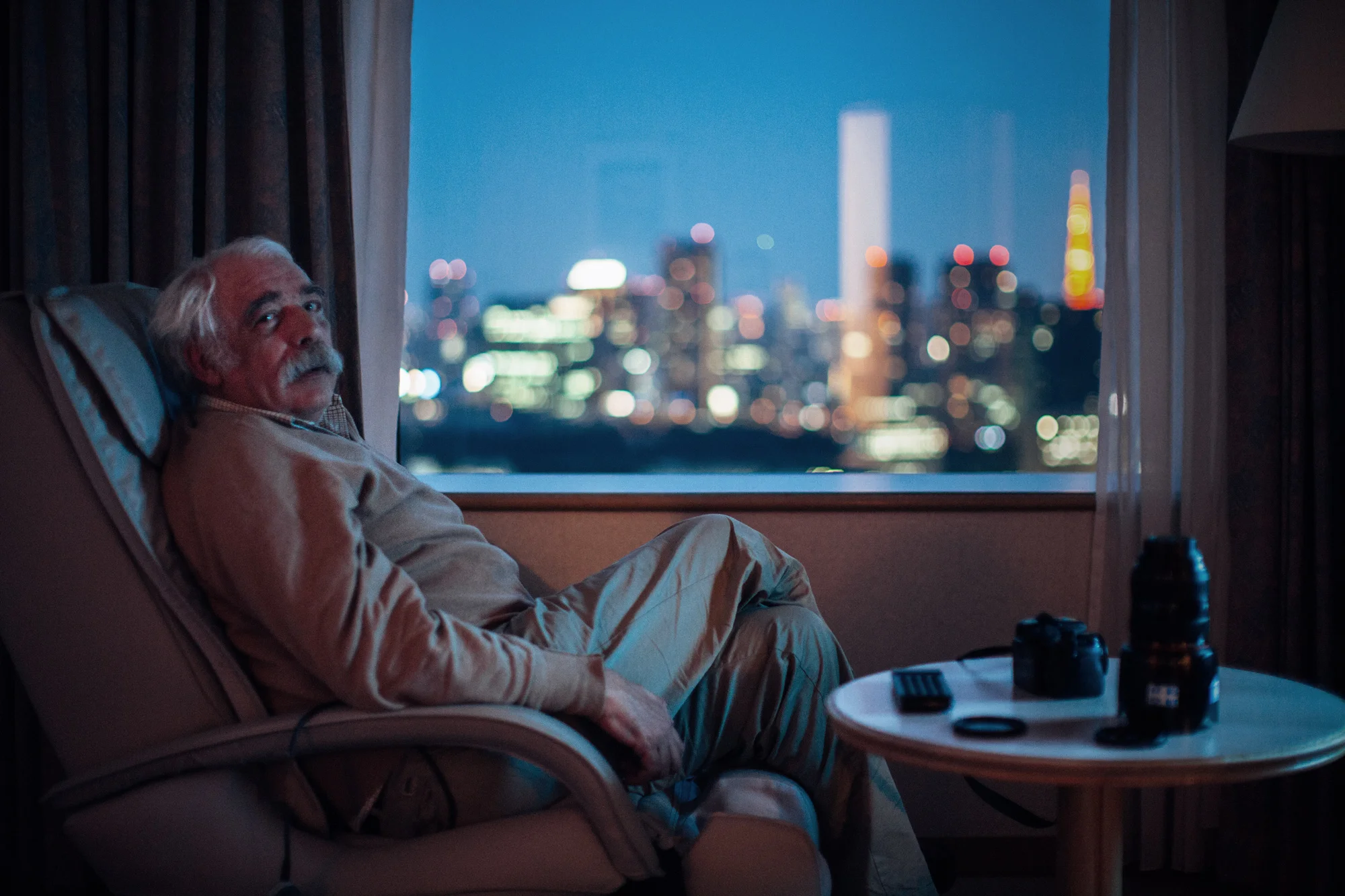This is my dad during a trip in Japan on our first day in Tokyo in our hotelroom on the 42nd floor. We bought a bottle of Suntory wiskey to complete the 'Lost in Translation' feeling. Looking forward to traveling with him again...