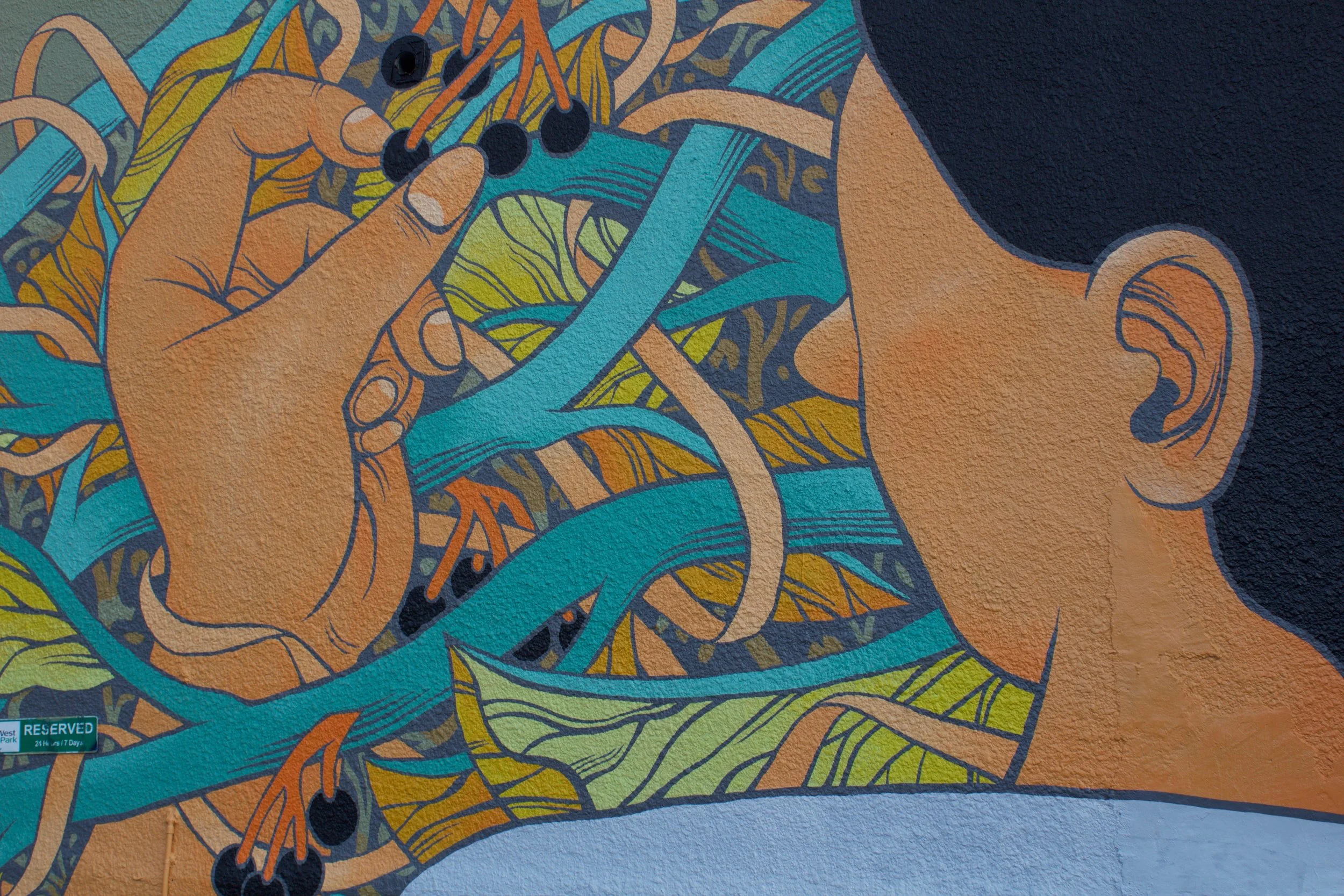 Blue Vines (detail)For Vancouver Mural Fest // VANCOUVER, BC</p>