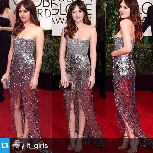 Great sparkling outfit by Dakota Johnson!!!・・・ Sparkly Chanel 