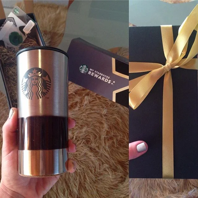 So #happy to get a #Starbucks #tumbler #Love it! Also just got my #Starbucks #reward #card! Thanks a lot #Starbucksgr you made my #weekend!!