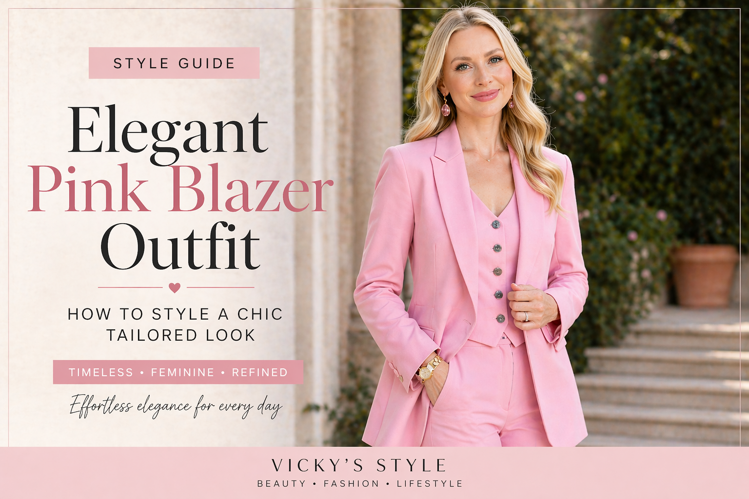 Elegant Pink Blazer Outfit (How to Style a Chic Tailored Look) 