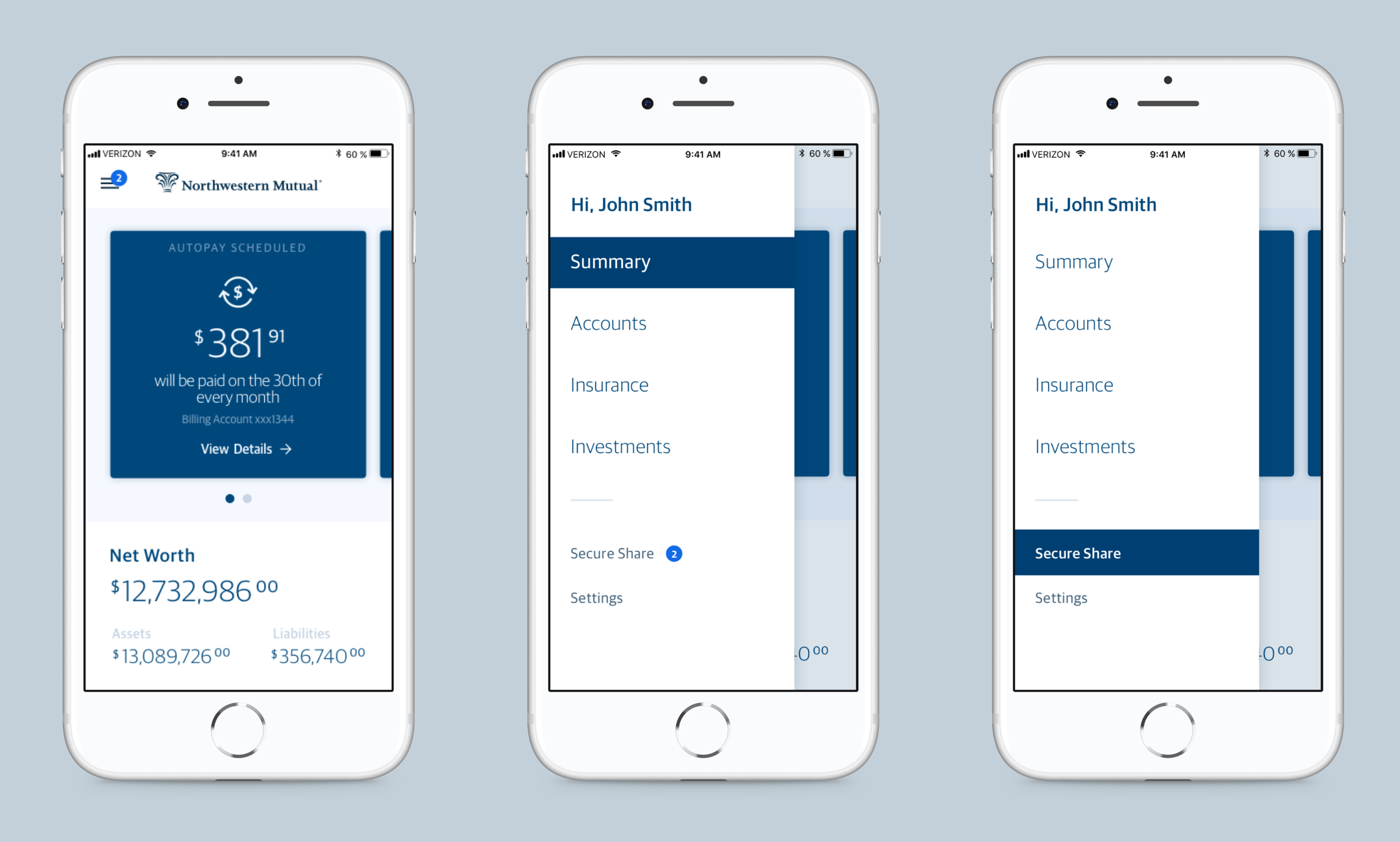 Sample key screens: Navigation
