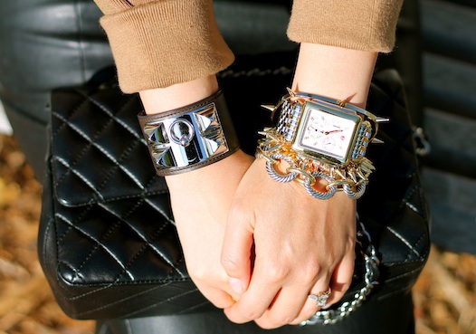 Hermes, David Yurman, Stella and Dot, Jules Smith bracelets, Michele watch