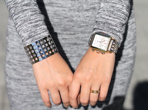 Svelte Metals cuff , Michele watch , Cartier ring