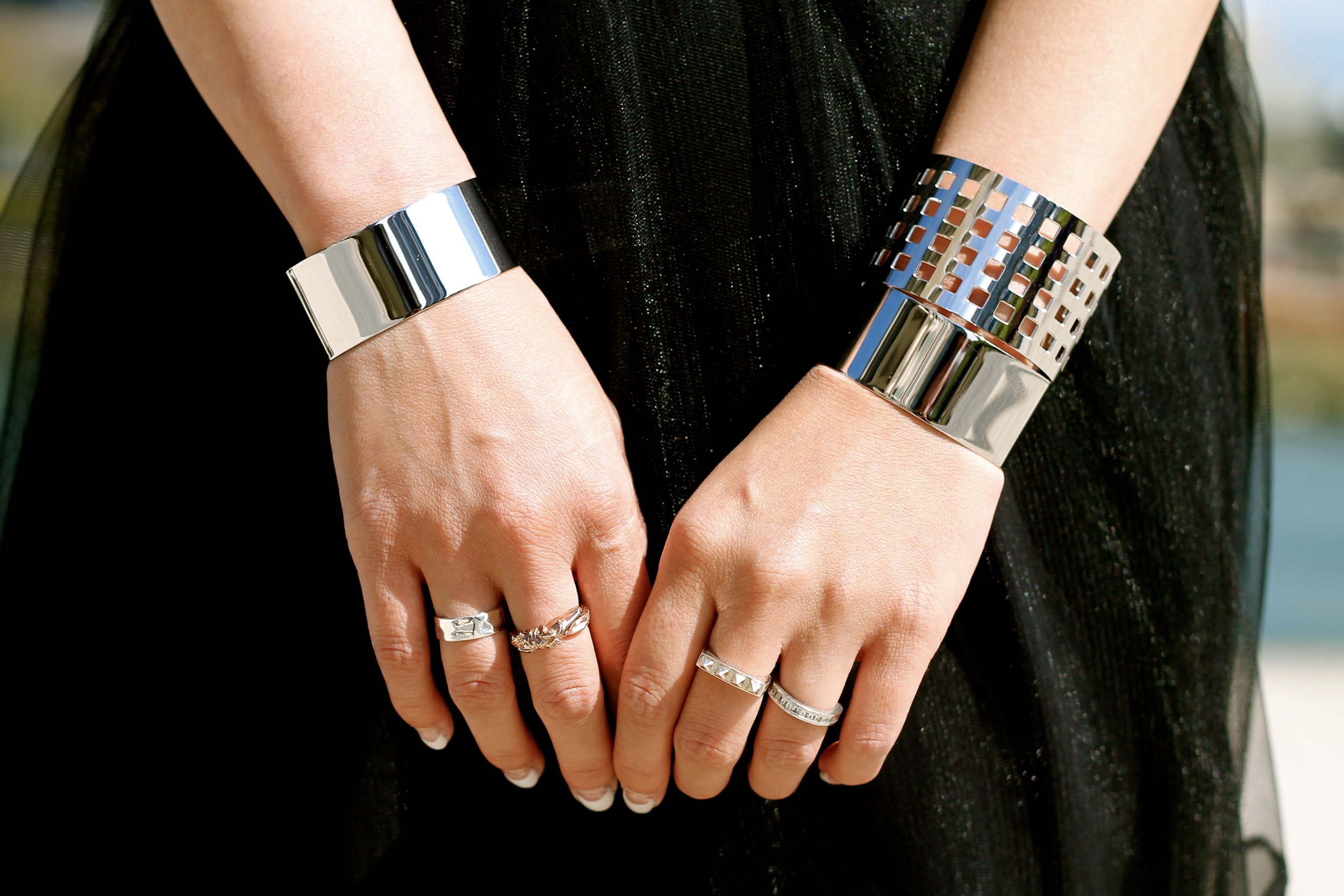 Svelte Metals cuffs and rings, my own rings