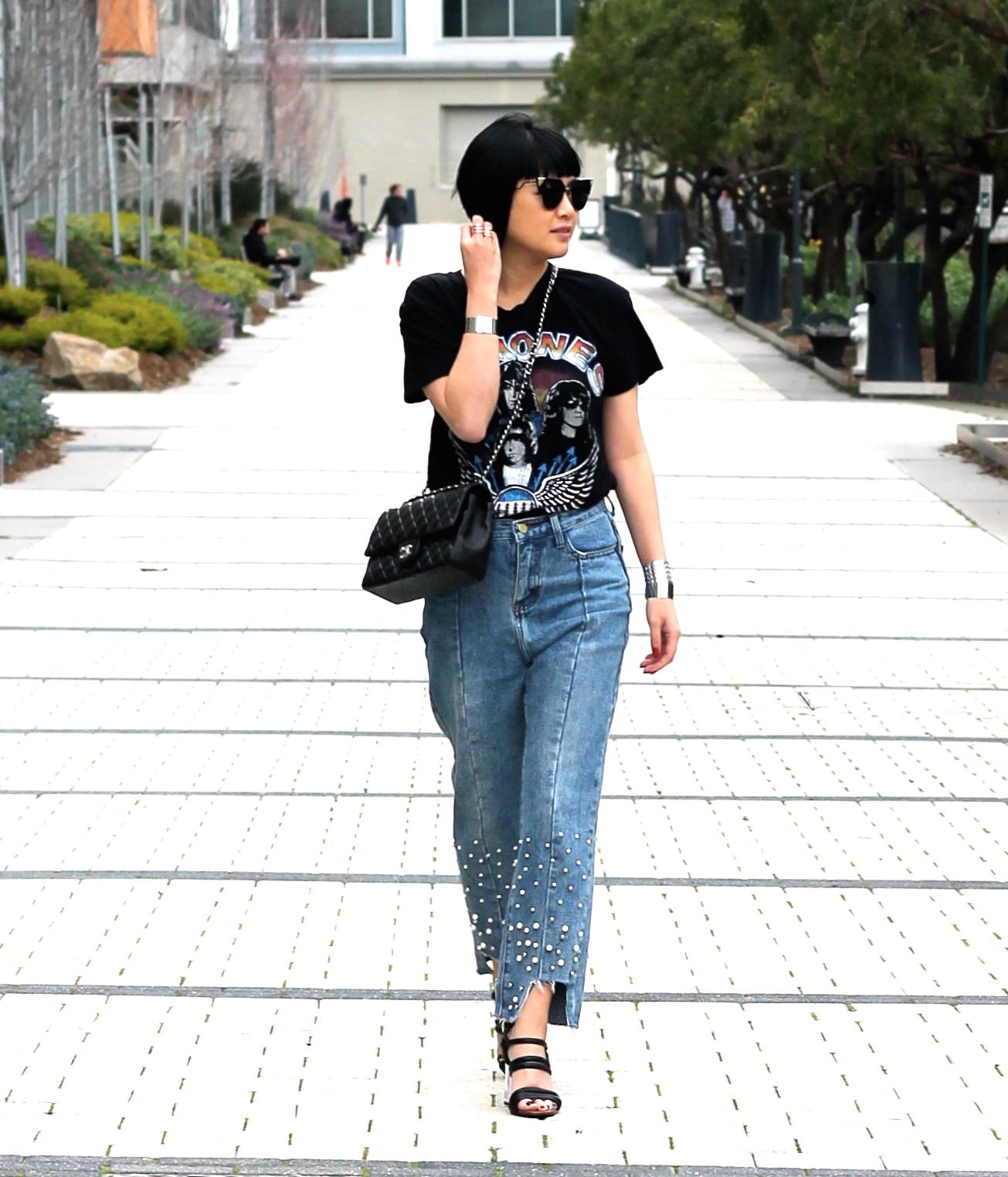 Zara shirt , Storets jeans , Zara shoes , Fendi sunglasses , Chanel bag, Svelte Metals bracelets