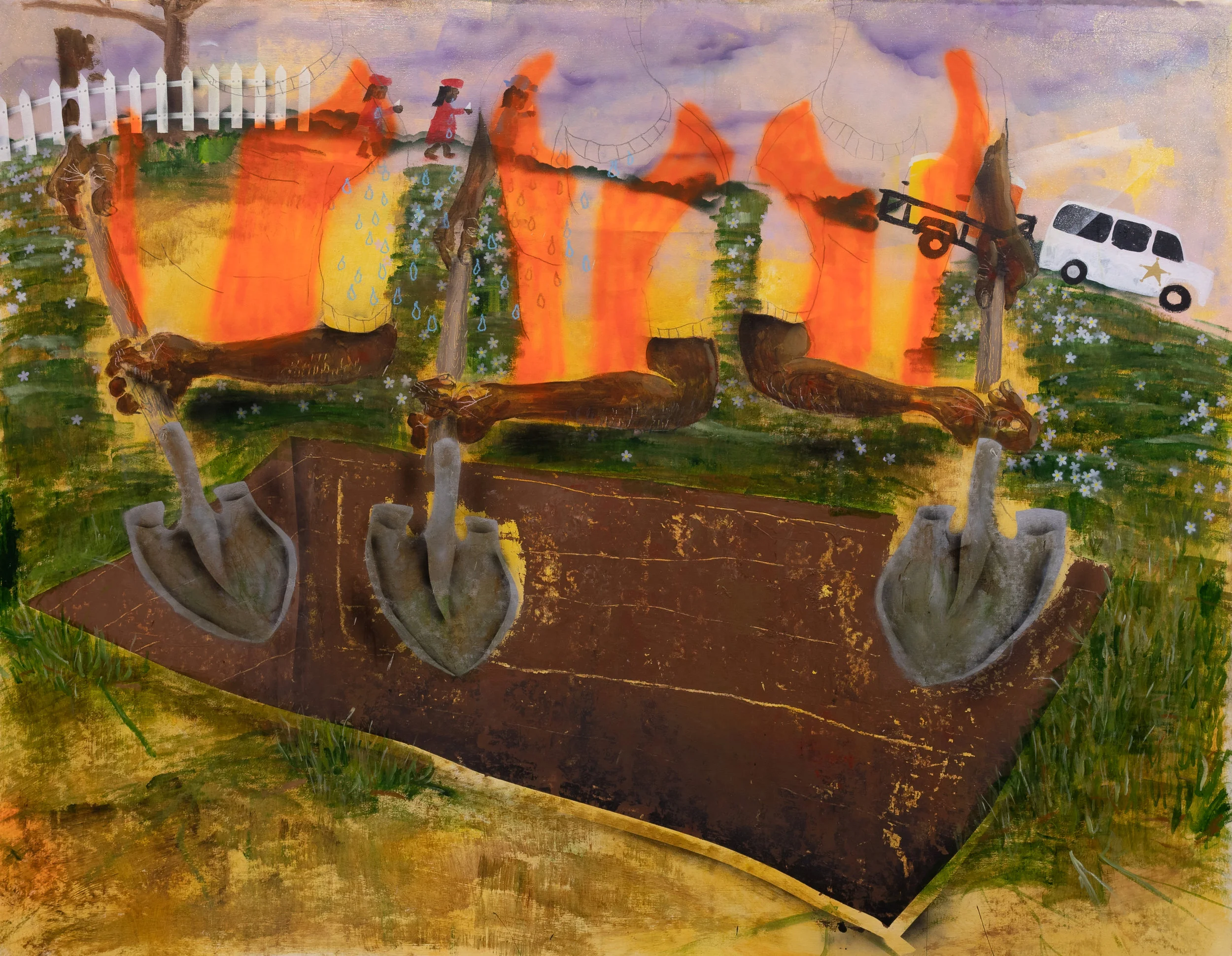 DIGGERS / The Procession 64" x 80" 2018