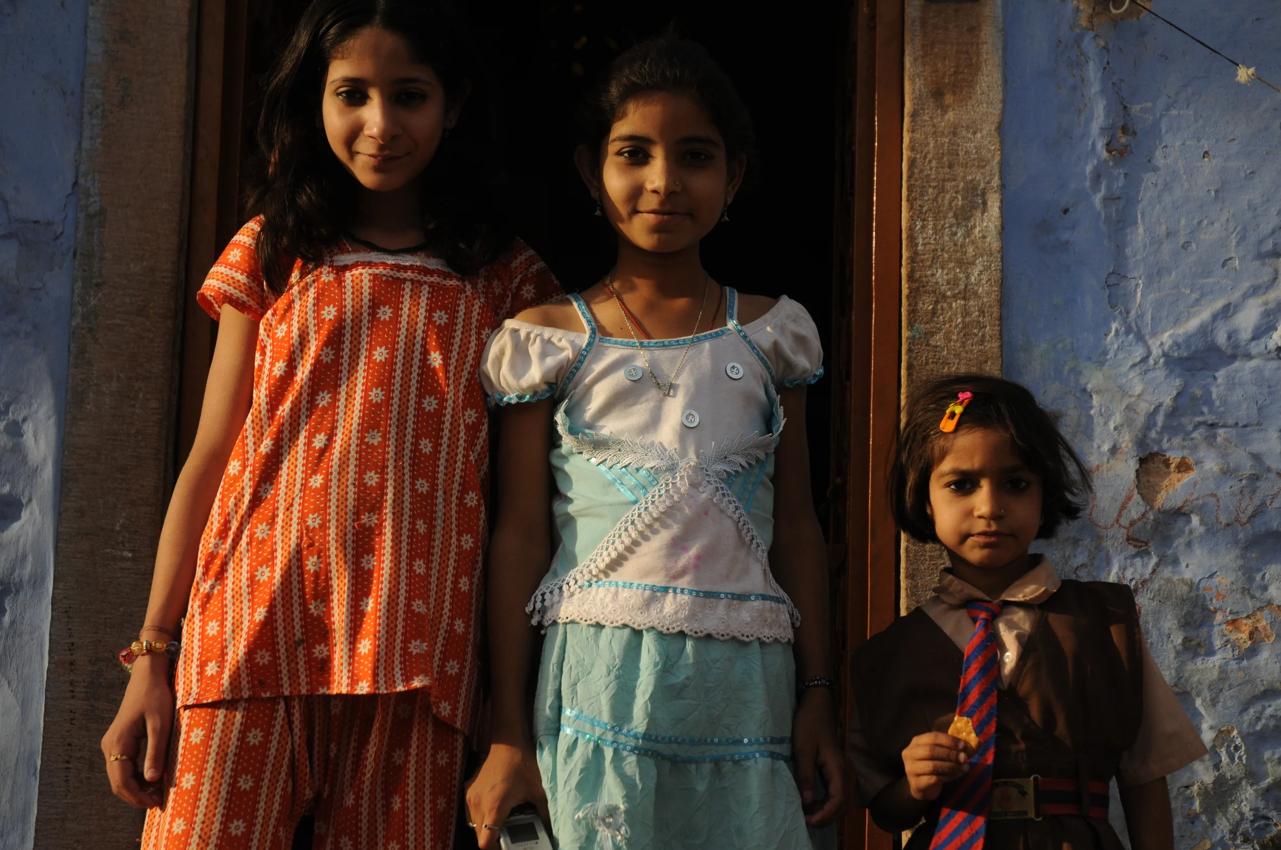 Sisters in Doorway, Jodhpur, India - 2012