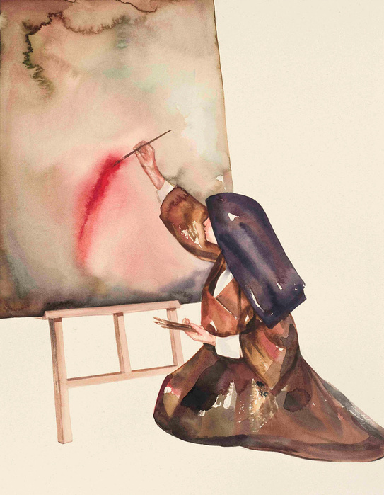 Oda Jaune, Sans titre, 2015  Aquarelle&nbsp;—&nbsp;45&nbsp;×&nbsp;35 cm Courtesy Galerie Daniel Templon, Paris