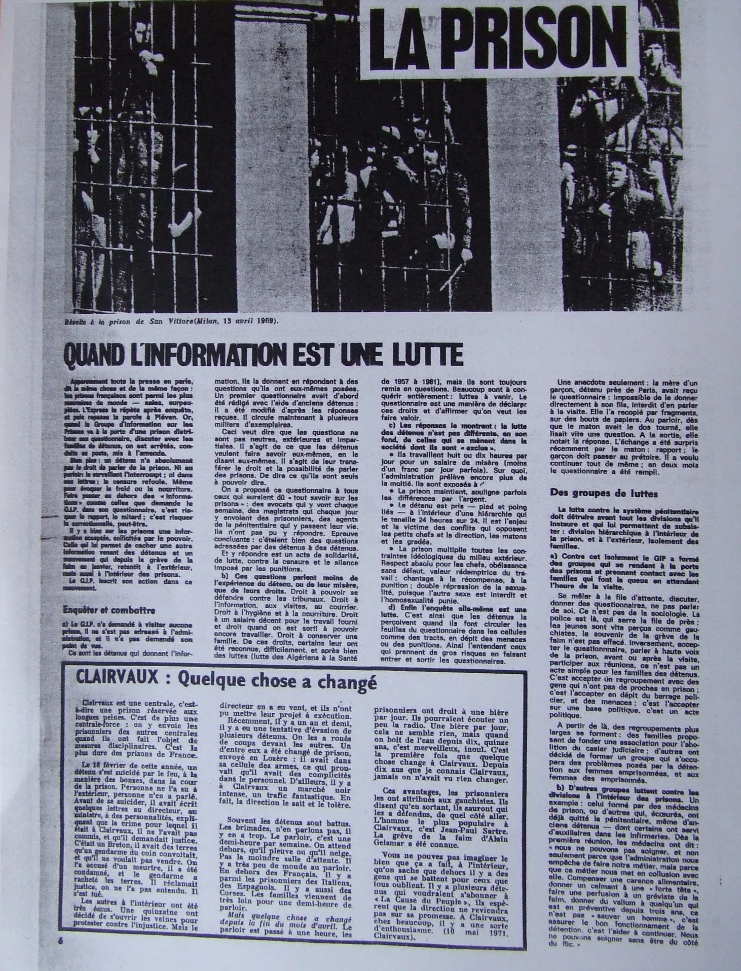 Souvenirs fragmentaires, pour que le monde carcéral ne tombe pas dans l’oubli.