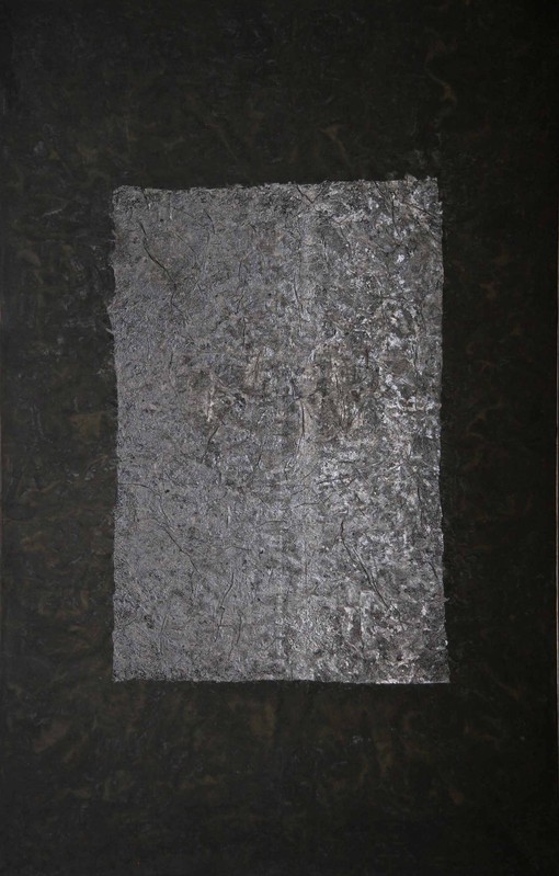 Yang Jiechang , 100 layers of ink — On Ascension , 1990 Encre de Chine et matières médicinales sur papier Xuan et gaze — 296 × 190 cm Courtesy Jeanne Bucher Jaeger