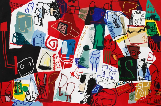 Jan Voss, Justiciers, 2015 Acrylique sur toile — 200 × 300 cm Courtesy of the artist & Galerie Lelong, Paris