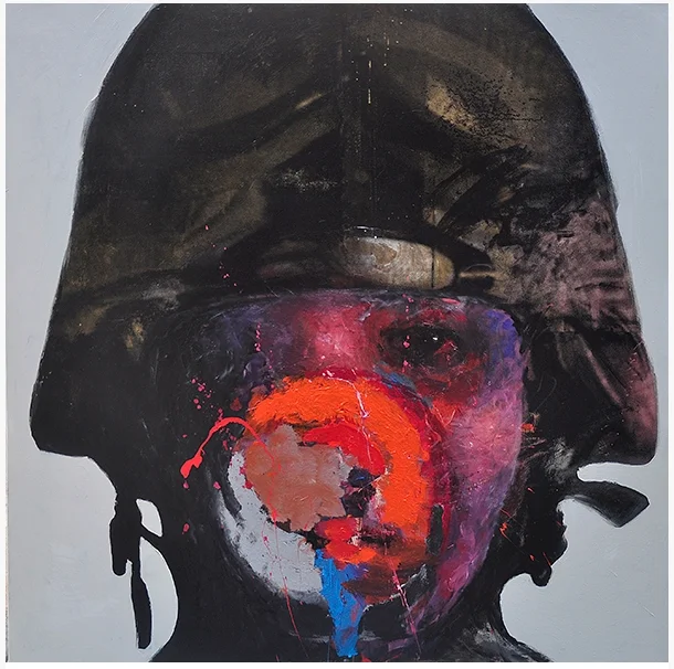 Soldier 2, 2015, mixed media on canvas, 160x160cm