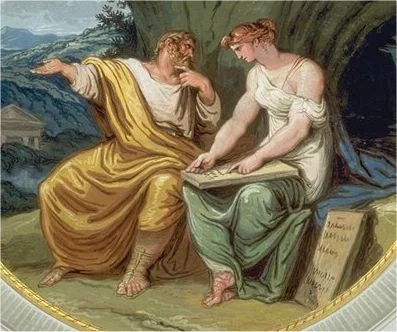 Numa et Égérie (plafond du palais Milzotti).