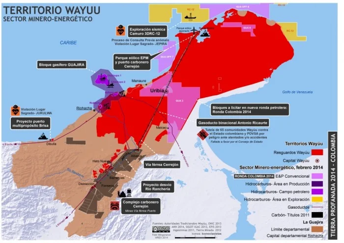L'état des projets de prédation des ressources en territoire Wayúu