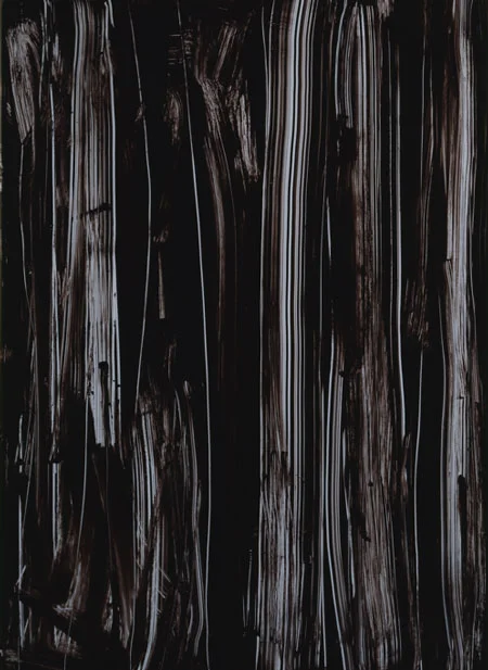 Imi Knoebel : Schwarze Acryglaszeichung No 10, 1991. laque acrylique, 206 cm x 149. Courtesy galerie Thaddaus Ropac / Caroline Smulders