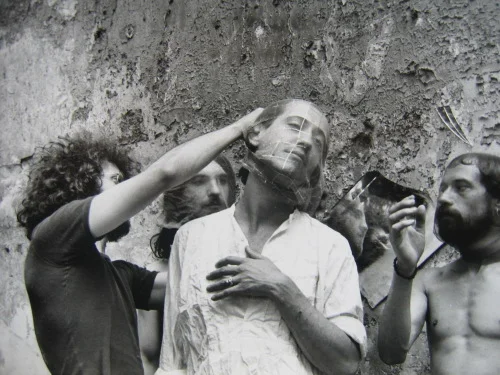 Tournage du film Cristo de Teo Hernández, 1977 photographie de Rafael Vanegas