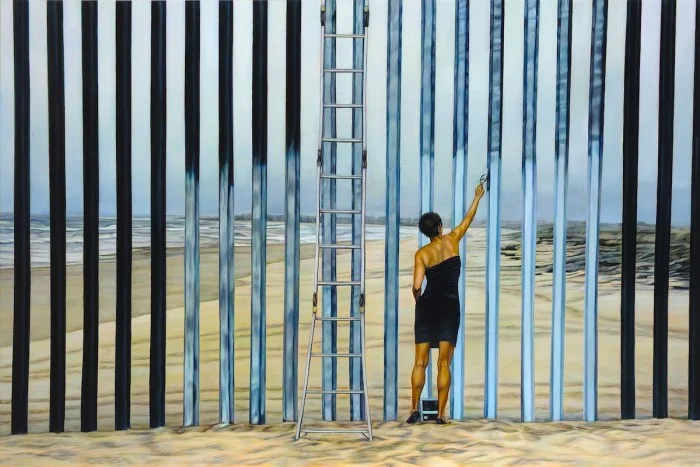 Erasing the Border (Borrando la Frontera) Effacer la frontièreHuile sur toile122 x 183 cm2013