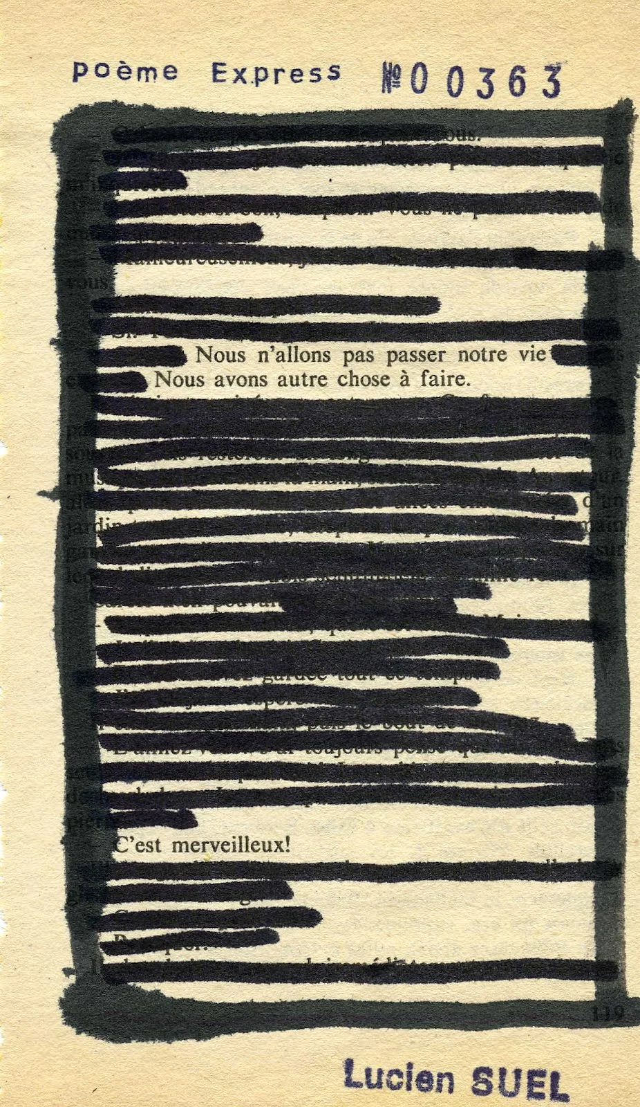 Poème Express, par Lucien Suel