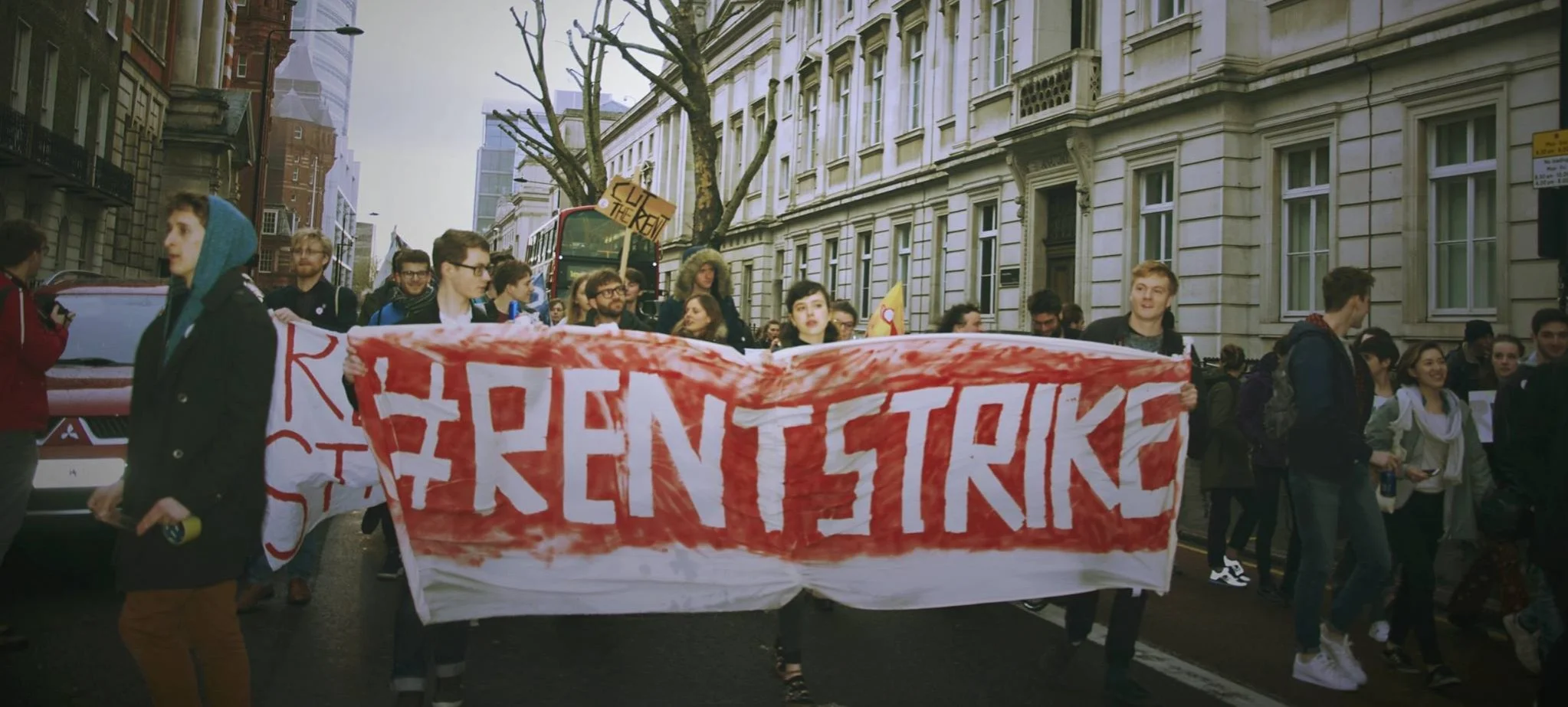 Londres, le 18 juin 2016 lors de la manifestation pour célébrer la victoire de UCL Cut the Rent
