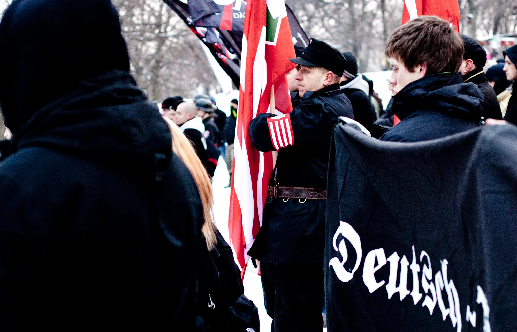 Budapest : L'hommage des groupuscules d'extrême-droite aux combattants Hongrois et Allemands de la seconde guerre mondiale (photo : Benoît Braban)