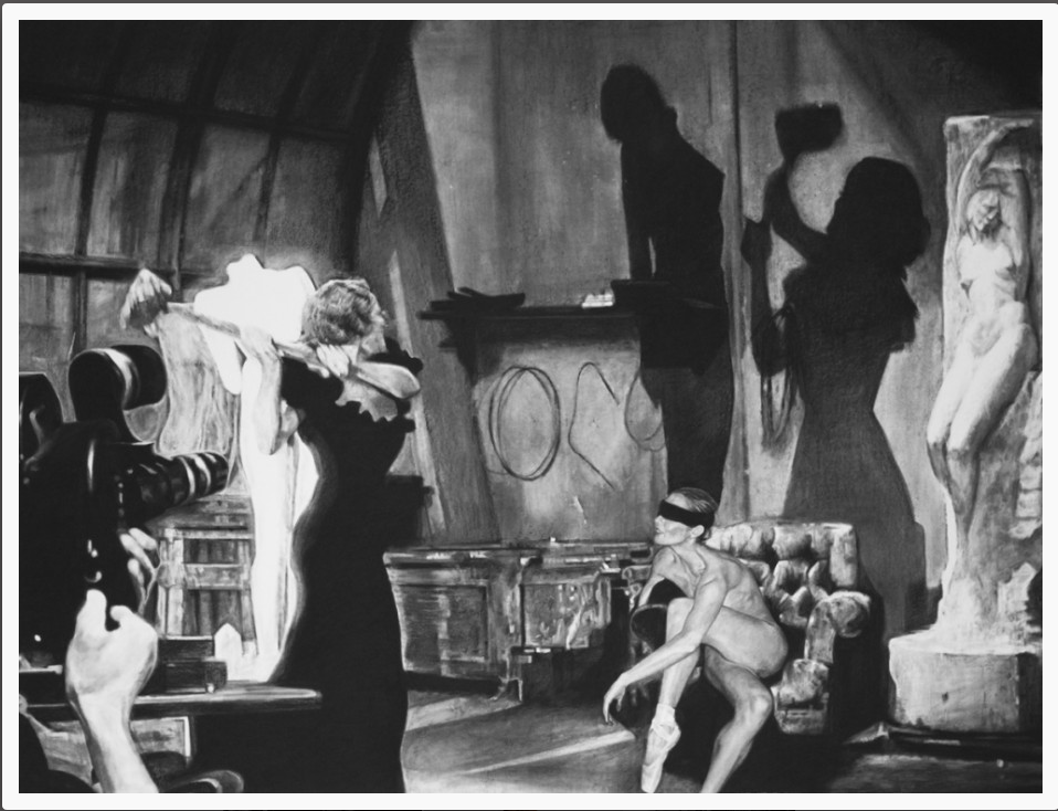 Nina Fowler It's Foolish but It's Fun, 2012 Black chalk lead and eyelets on paper132 x 174 cm