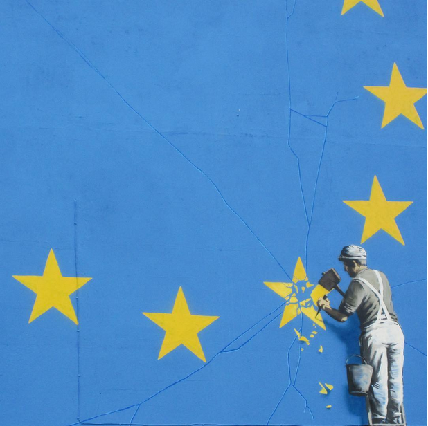Banksy signifie clairement à l'Europe que l'Angleterre déserte… 