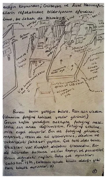 Lettre et dessin de Nuriye Gülmen