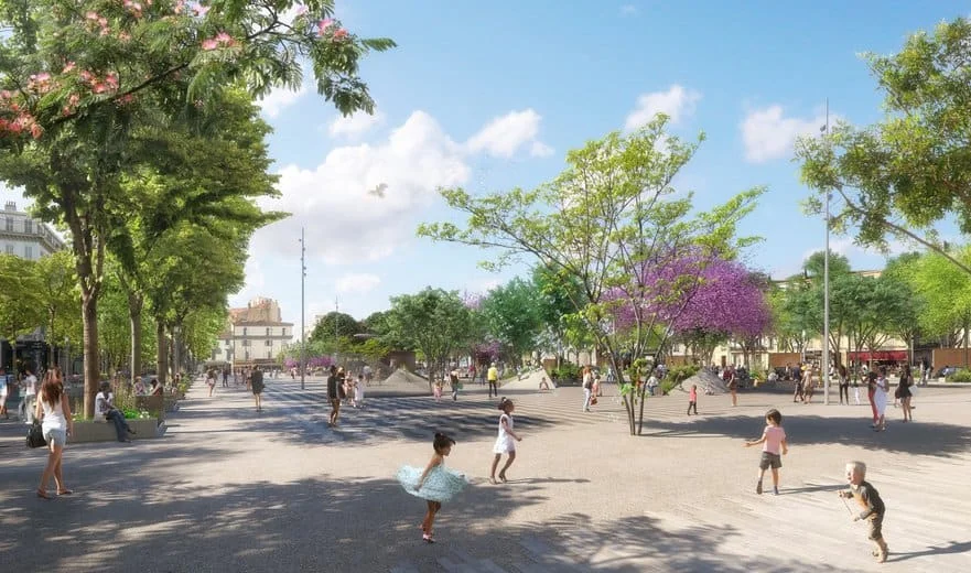 Le paradis moderne. Une description, certes cruelle, mais fidèle, de l’image (fake) d’un Marseille qui serait idéalement débarrassé de son populo (il n’y personne au mètre carré, cela ferait fouillis, là on a ses aises), très blanc (une seule tache …