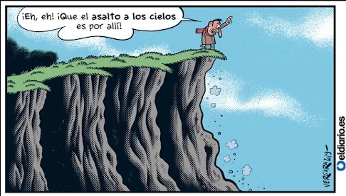 “Eh, l’assaut du ciel, c’est par là !”