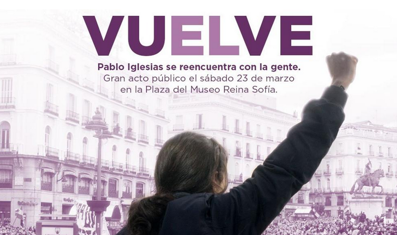 Podemos. Toujours la crise et une affiche qui fait mal...