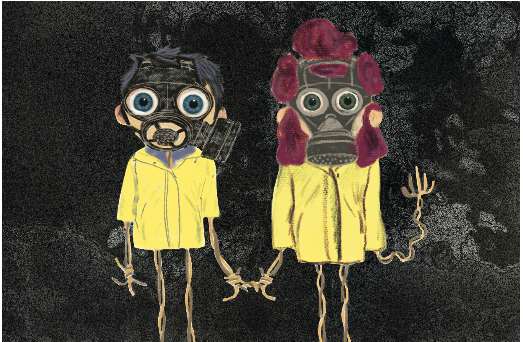Apocalypse love , Margaux Leroux, 2018 Pour faire face à la disparition de leur monde, certains se rassemblent dans des ateliers pour libérer l’expression d’émotions comme la peur ou le désespoir. © PenningHen 2018