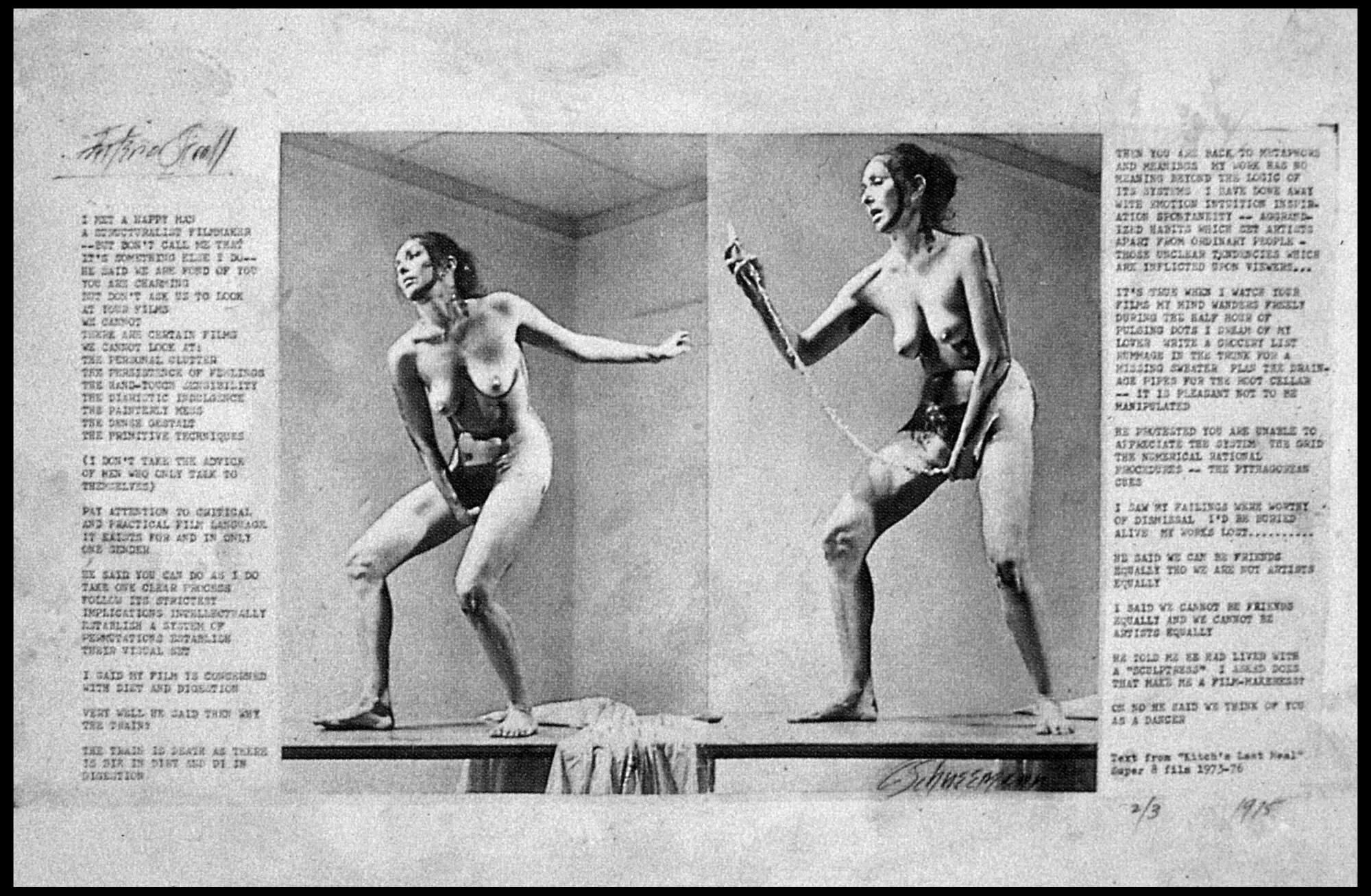 Carolee Schneemann, The Men Cooperate, 1979 Photos sérigraphiées sur papier — 77 × 108 cm Crédit photographique : Charles Duprat