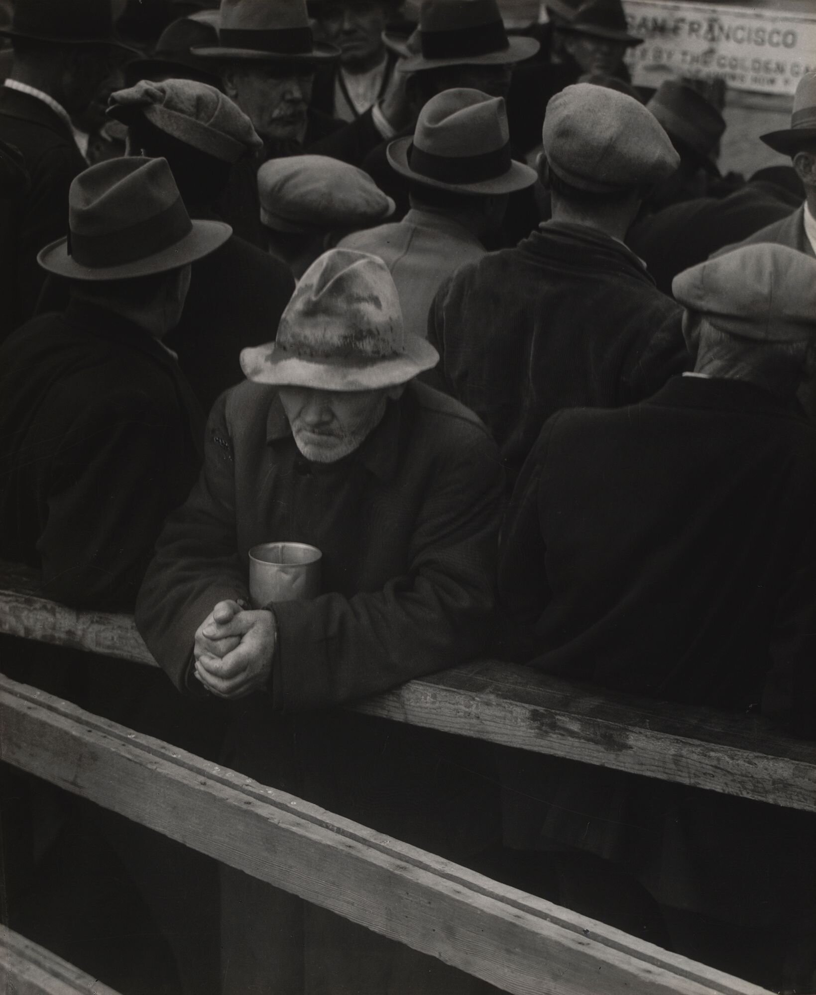 White Angel Bread Line, San Francisco. 1933. Dorothea Lange. Gelatin silver print, 10 ¾ x 8 ⅞” ( 27.3 x 22.6 cm ). The Museum of Modern Art, New York, Gift of Albert M. Bender