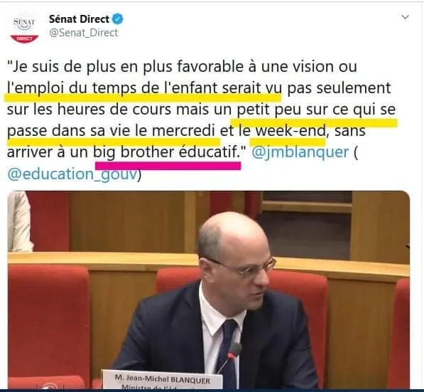 L'emploi du temps de rêve du professeur Blanquer 
