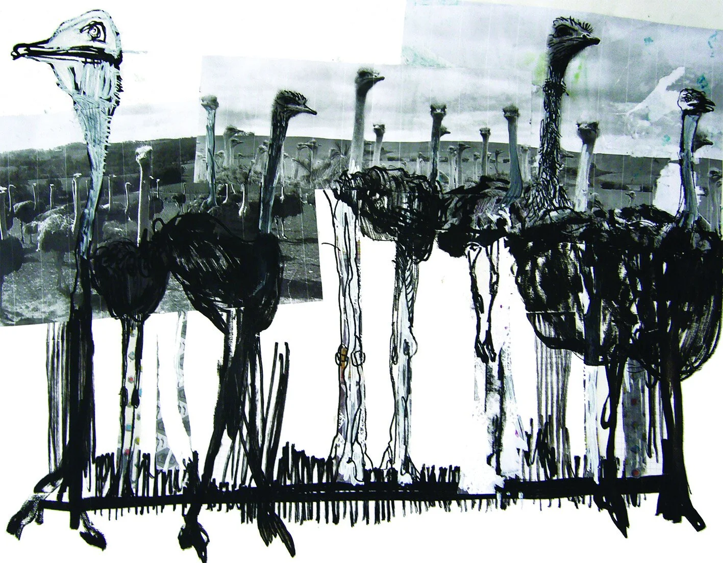 Thilleli Rahmoun, Syndrome de Stockholm 4, 2016, Technique mixte sur papier, 50 x 65 cm, Courtesy DDESSINPARIS et Thilleli Rahmoun