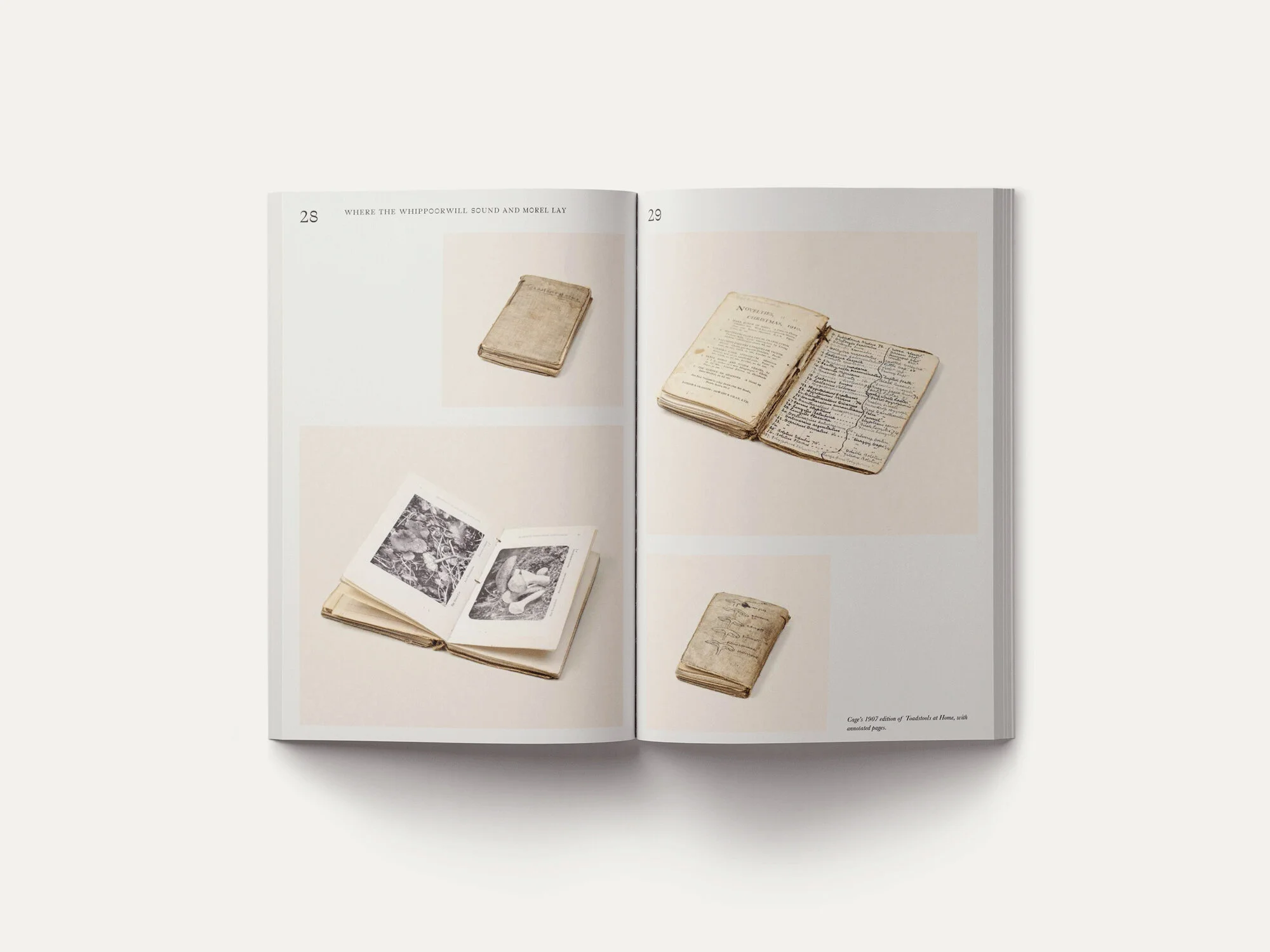 Inside view of “John Cage: A Mycological Foray – Variations on Mushrooms”, published by Atelier Editions.