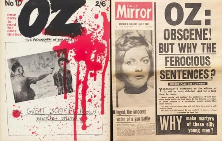 Londres 1971, la condamnation du magazine OZ pour "désirs lascifs et pervers".