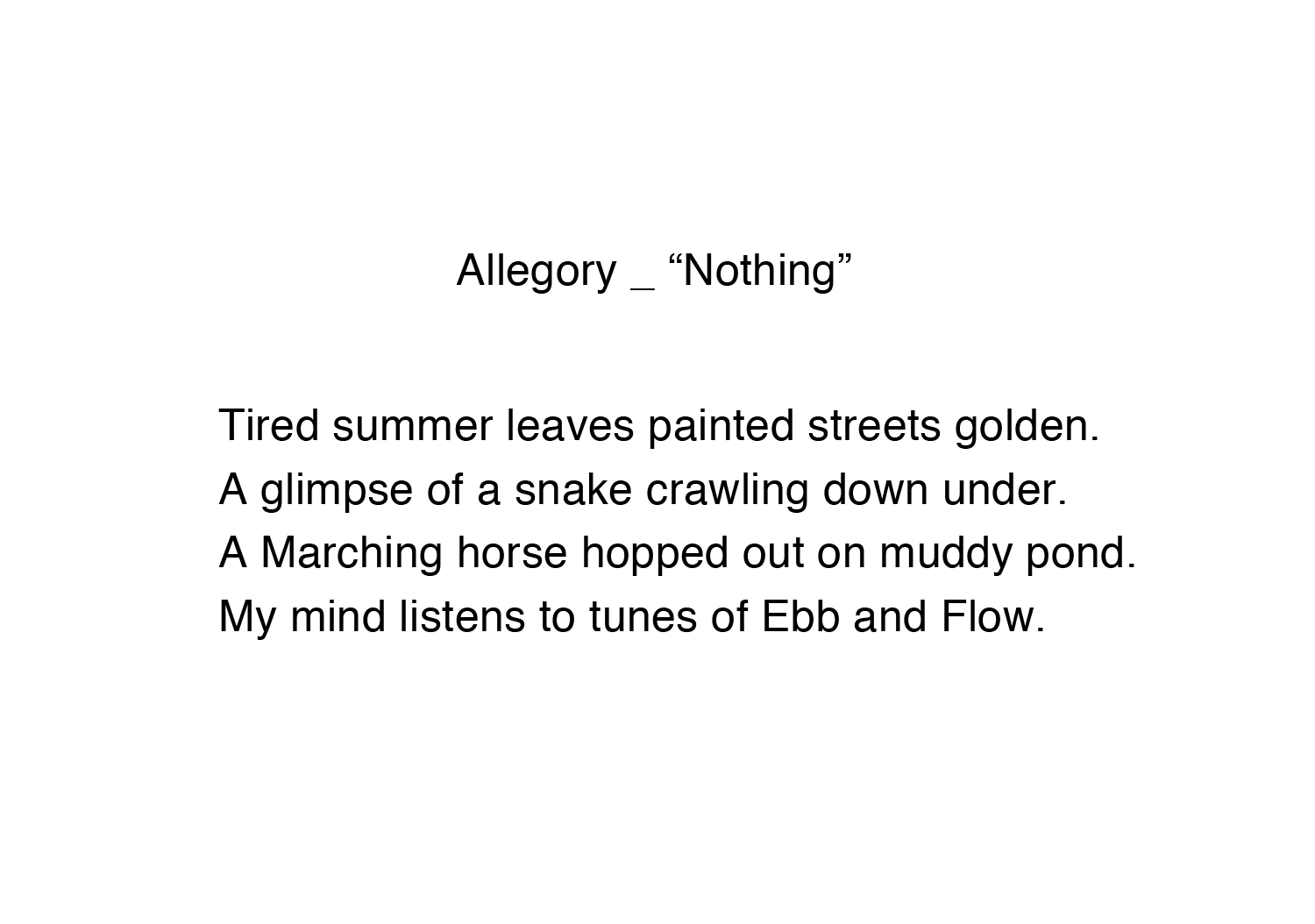 Allegory Artist Statement
