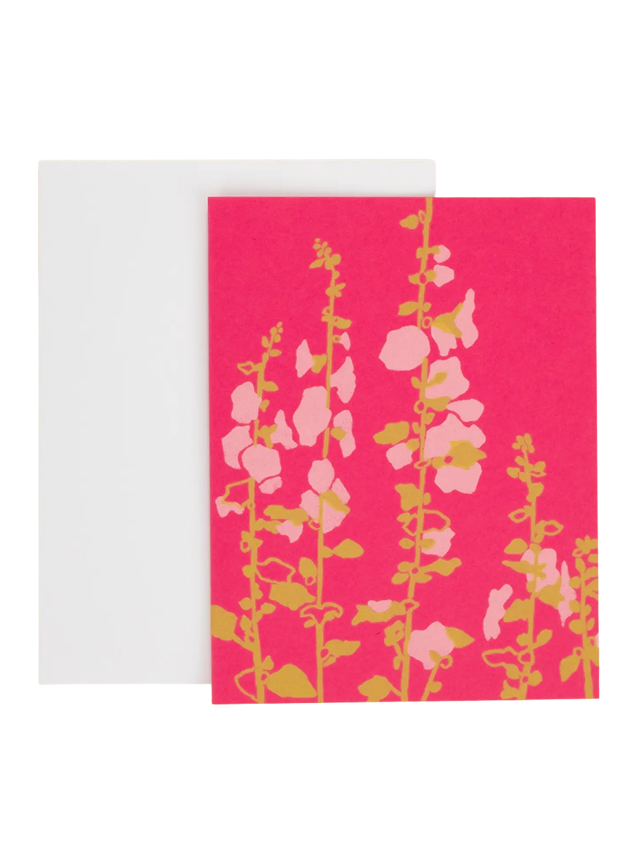 Hollyhock — Silk-Screened Card