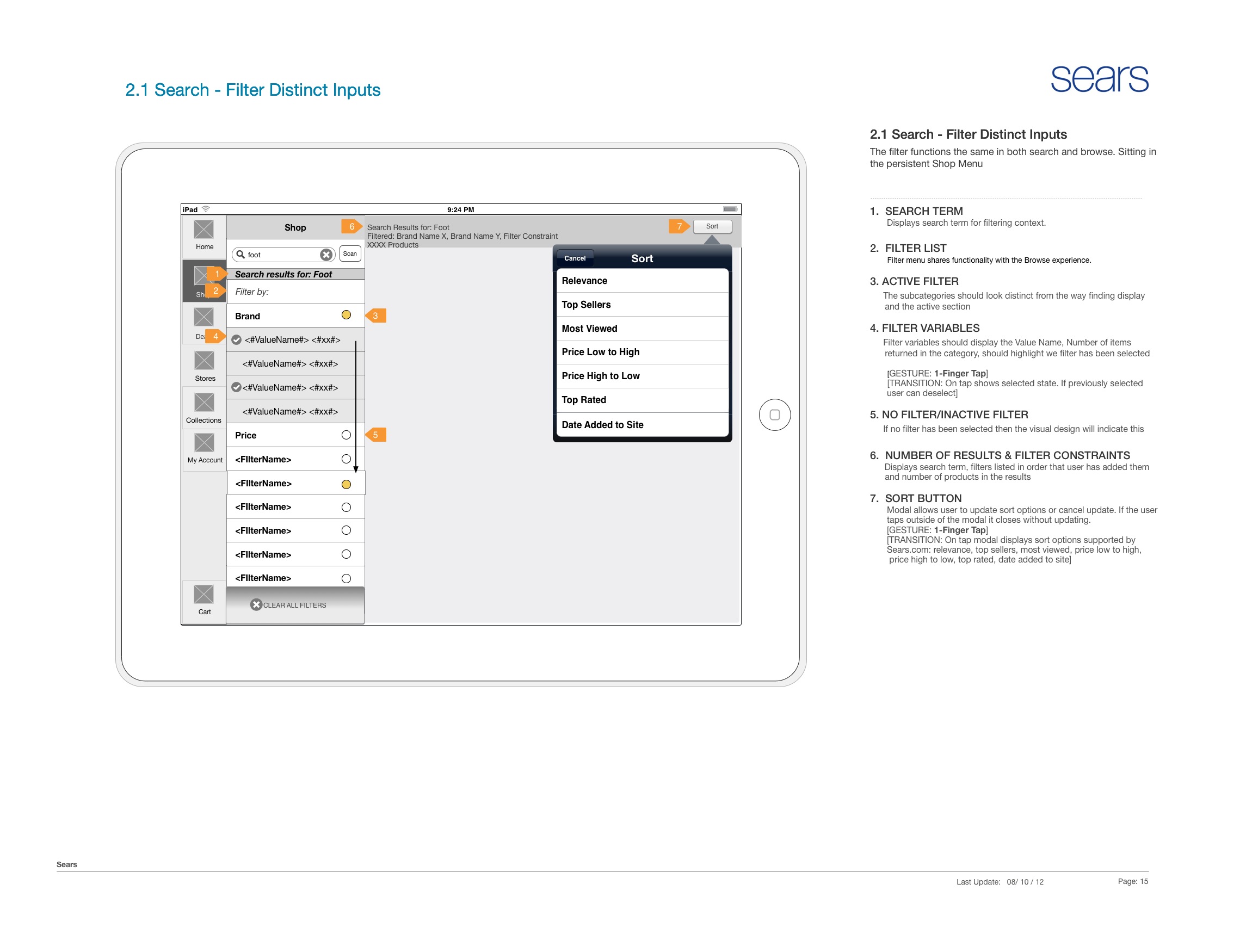 Sears iPad App: Navigation Approach