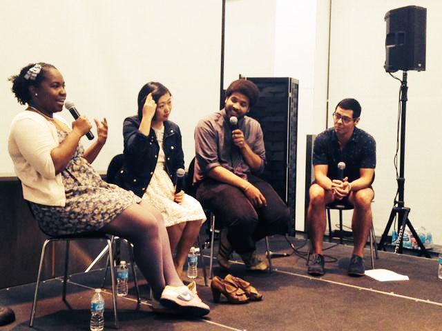 Rebecca O'Neal, Suey Park, Tim Barnes and Fred Sasaki present at School Night 101 at the Museum of Contemporary Art, 2015.