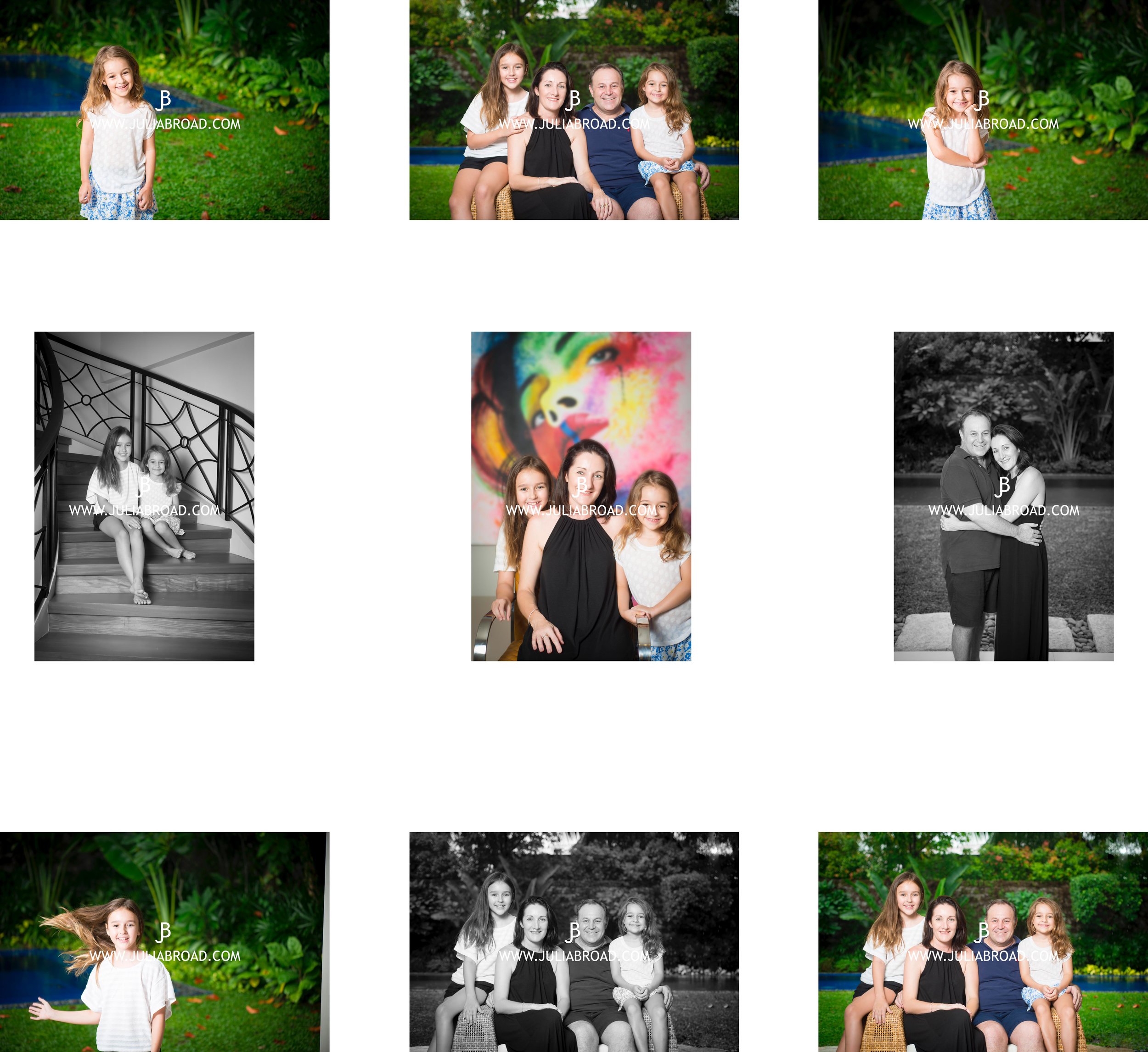 From blistering heat to driving rain, capturing these beautiful sisters and their adoring parents at home. If you look close enough you'll see the big fat raindrops over the pool. 