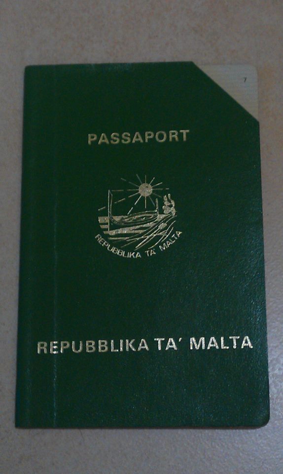 The green Maltese passport of the 1980s. Photo by Caldon Merceica.