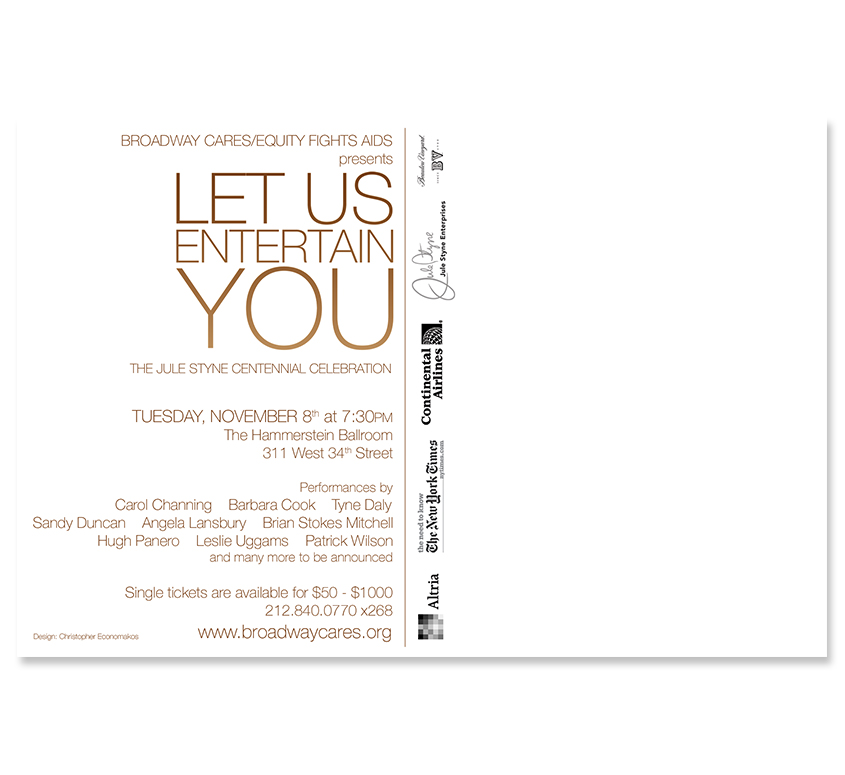 Let Us Entertain You Postcard - Back