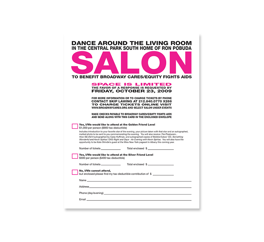 Salon 2009 Invitation - RSVP Card Back